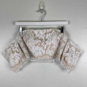 Revolve / NBD Lace Off the Shoulder Crop Top S